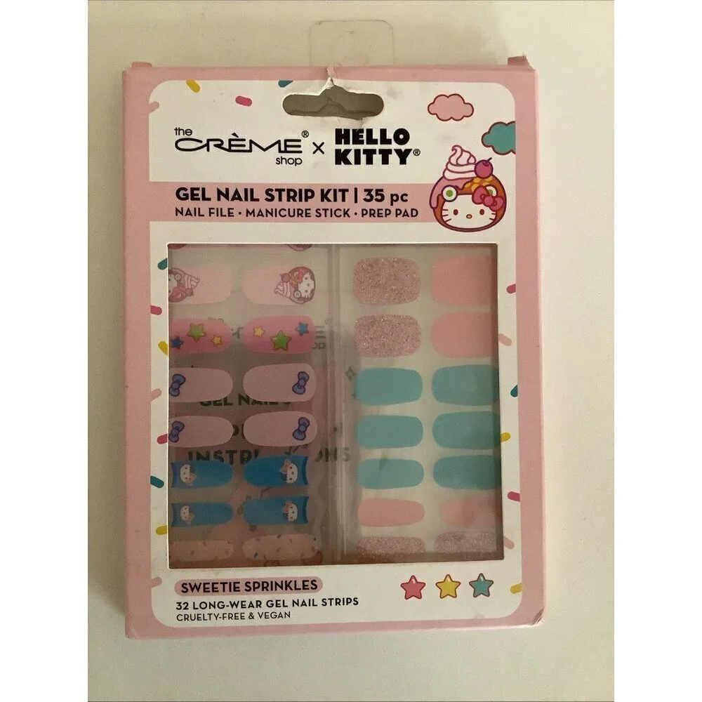Hello Kitty Eye Shadow Palette, Gel Nail Strip Kit & 2 Sets of Eye Patches. New